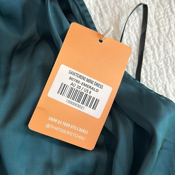NWT That’s So Fetch size 6 Santorini Mini Dress in Emerald - Picture 2 of 2